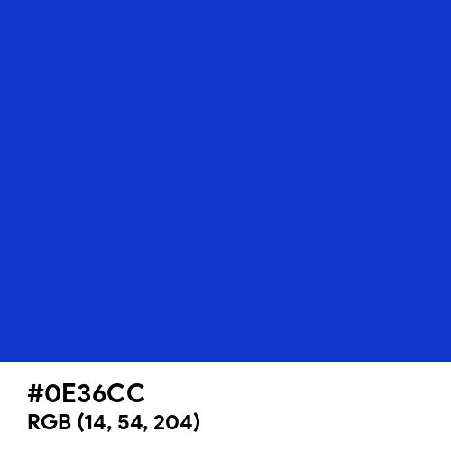 Persian Blue (Hex code: 0E36CC) Thumbnail