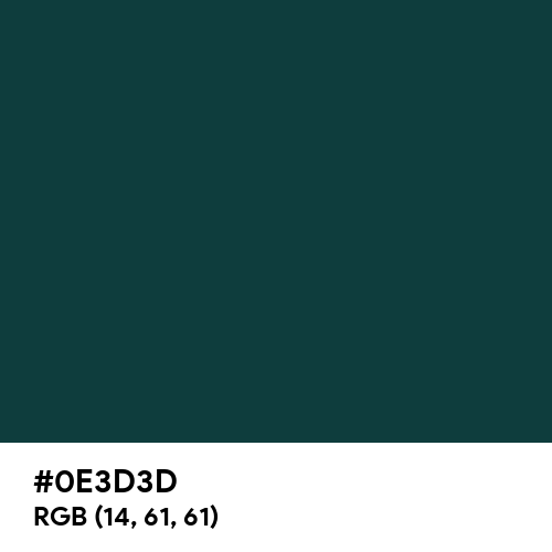 MSU Green (Hex code: 0E3D3D) Thumbnail