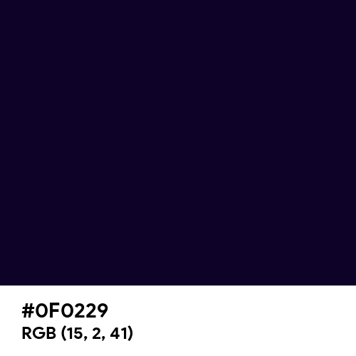 Rich Black (FOGRA29) (Hex code: 0F0229) Thumbnail