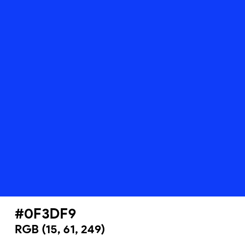Blue (RYB) (Hex code: 0F3DF9) Thumbnail