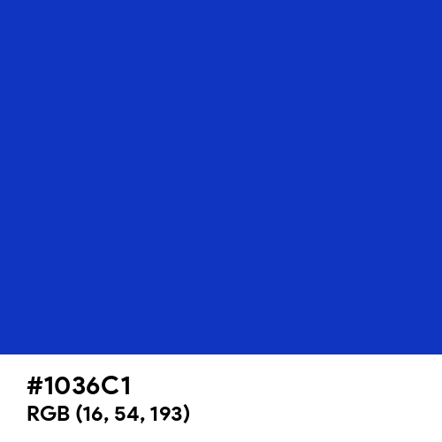 Persian Blue (Hex code: 1036C1) Thumbnail