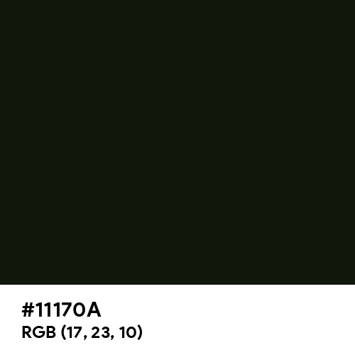 Chinese Black (Hex code: 11170A) Thumbnail