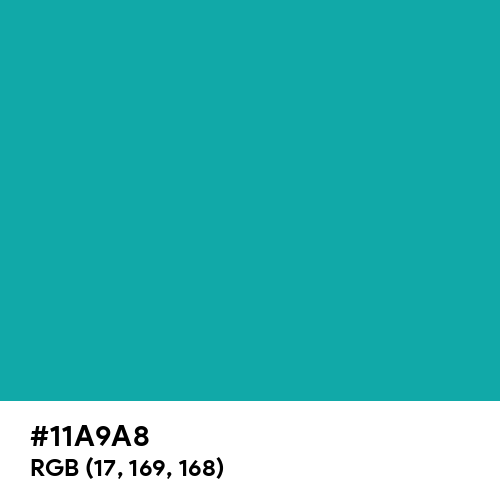 Exotic Teal (Hex code: 11A9A8) Thumbnail