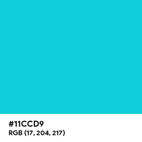 Dark Turquoise (Hex code: 11CCD9) Thumbnail