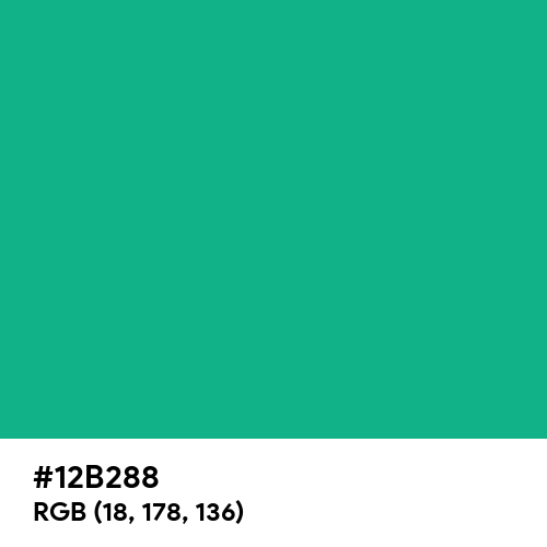 Green (Crayola) (Hex code: 12B288) Thumbnail