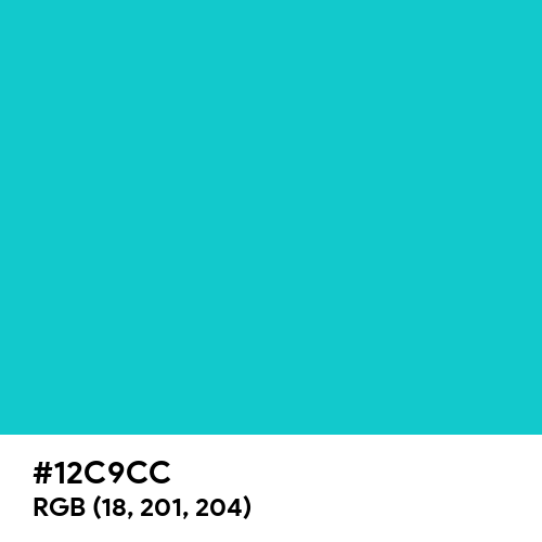 Robin Egg Blue (Hex code: 12C9CC) Thumbnail