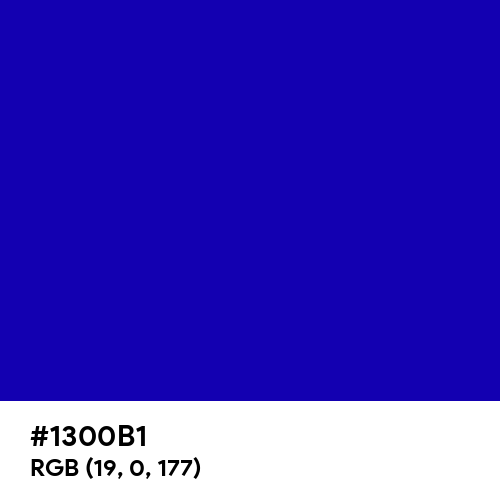 Neon Blue (Hex code: 1300B1) Thumbnail