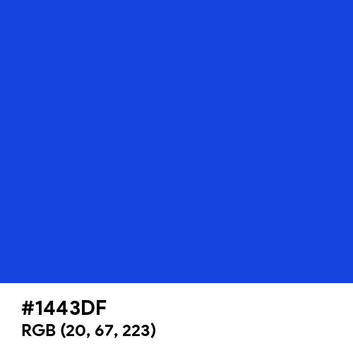 Palatinate Blue (Hex code: 1443DF) Thumbnail