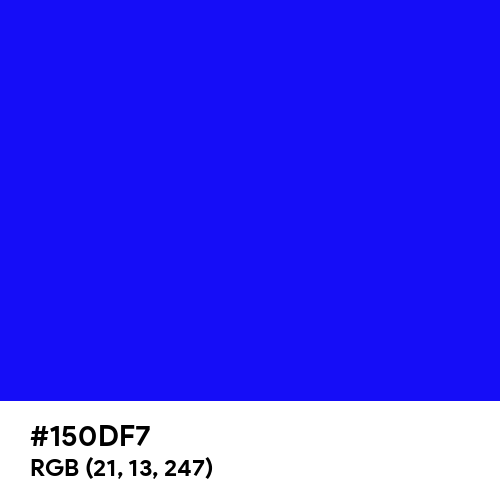 Blue Screen (Hex code: 150DF7) Thumbnail