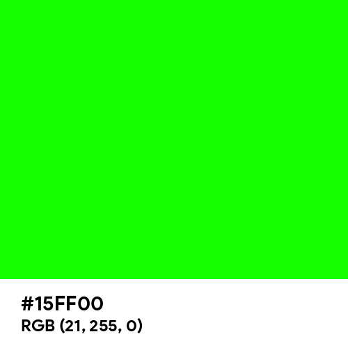 Electric Green (Hex code: 15FF00) Thumbnail