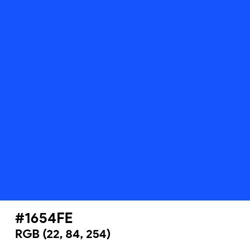 Blue (RYB) (Hex code: 1654FE) Thumbnail