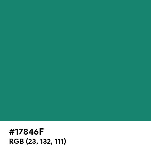 Deep Green-Cyan Turquoise (Hex code: 17846F) Thumbnail