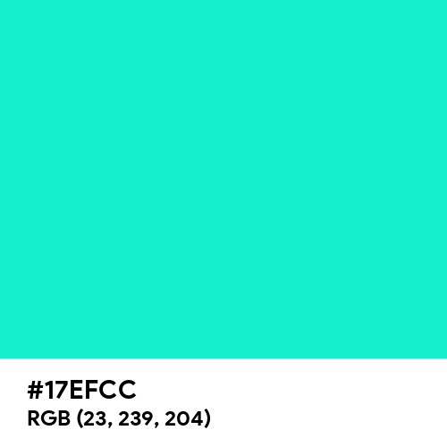 Bright Turquoise (Hex code: 17EFCC) Thumbnail