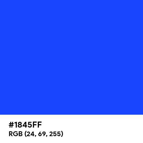 Blue (RYB) (Hex code: 1845FF) Thumbnail