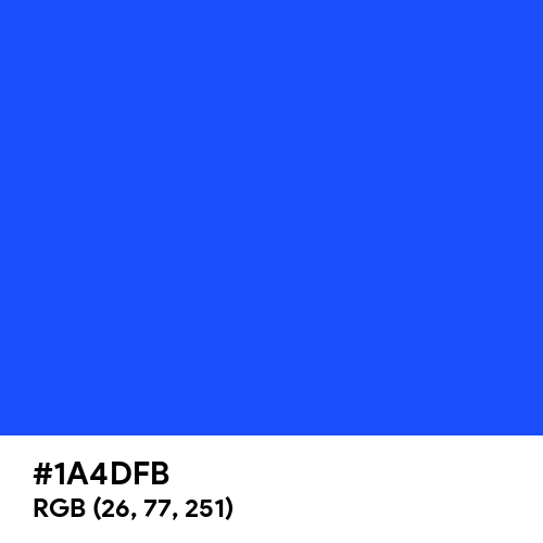 Blue (RYB) (Hex code: 1A4DFB) Thumbnail