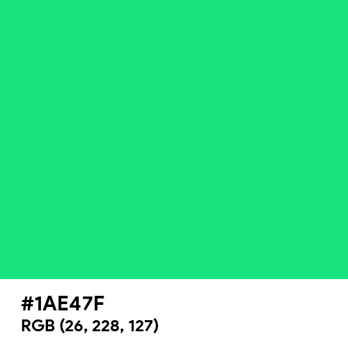 Guppie Green (Hex code: 1AE47F) Thumbnail