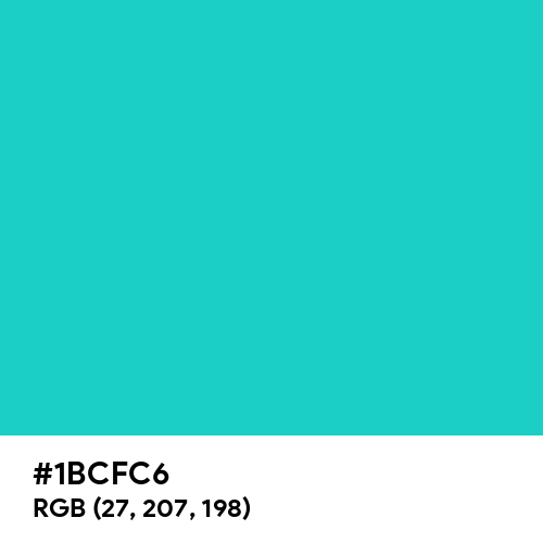 Maximum Blue Green (Hex code: 1BCFC6) Thumbnail