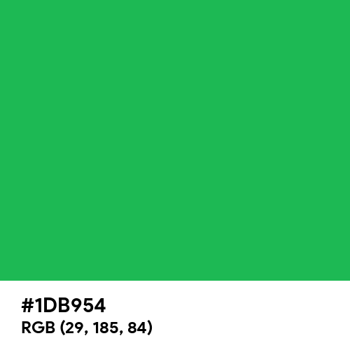 Spotify Green (Hex code: 1DB954) Thumbnail