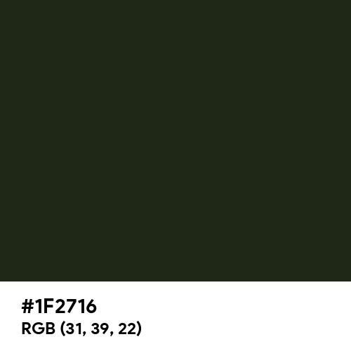 Dark Jungle Green (Hex code: 1F2716) Thumbnail