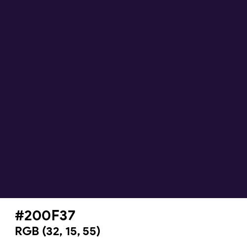 Dark Purple (Hex code: 200F37) Thumbnail