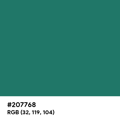 Deep Green-Cyan Turquoise (Hex code: 207768) Thumbnail