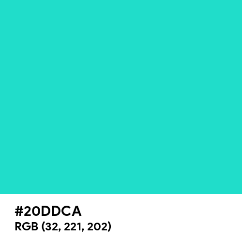 Turquoise (Hex code: 20DDCA) Thumbnail