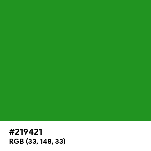 Forest Green (Web) (Hex code: 219421) Thumbnail