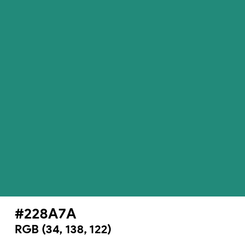 Celadon Green (Hex code: 228A7A) Thumbnail