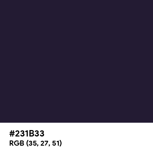 Dark Purple (Hex code: 231B33) Thumbnail