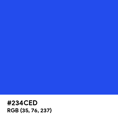 Palatinate Blue (Hex code: 234CED) Thumbnail