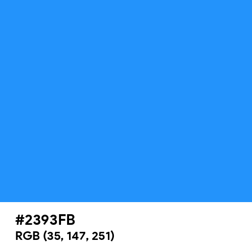 Dodger Blue (Hex code: 2393FB) Thumbnail