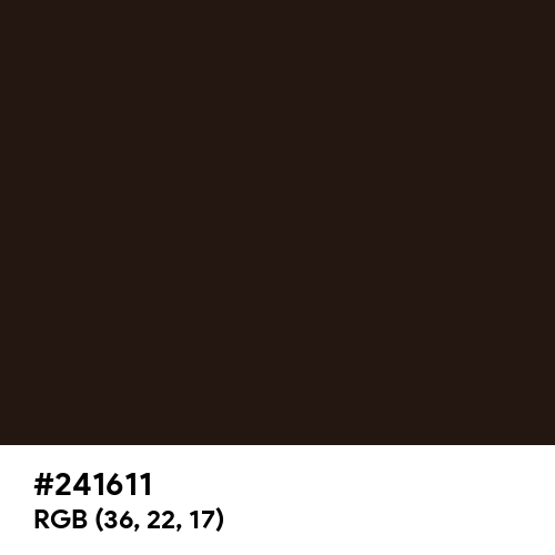 Black Chocolate (Hex code: 241611) Thumbnail
