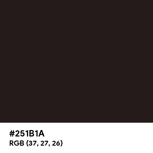 Black Leather (Hex code: 251B1A) Thumbnail