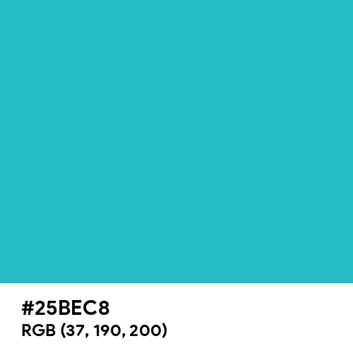 Maximum Blue Green (Hex code: 25BEC8) Thumbnail