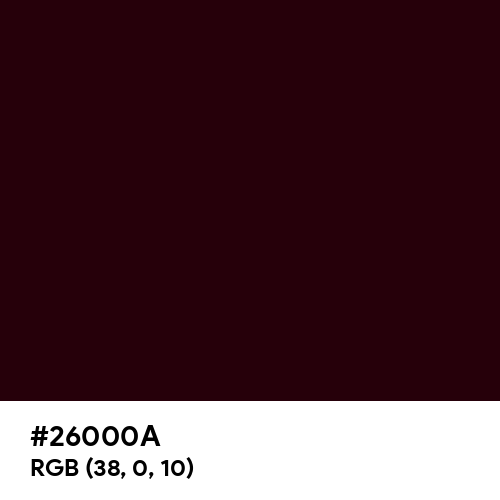Root Beer (Hex code: 26000A) Thumbnail
