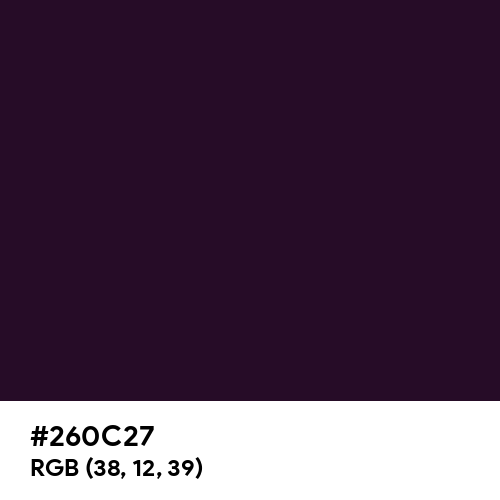 Dark Purple (Hex code: 260C27) Thumbnail