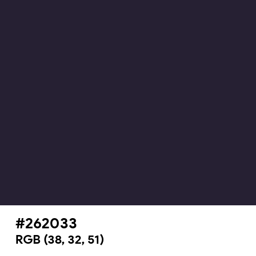 Dark Purple (Hex code: 262033) Thumbnail