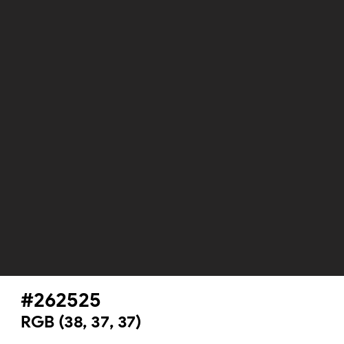 Shiny Black (Hex code: 262525) Thumbnail