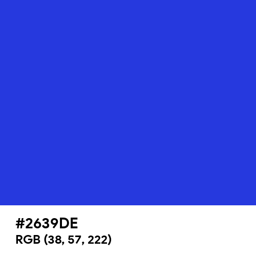 Palatinate Blue (Hex code: 2639DE) Thumbnail