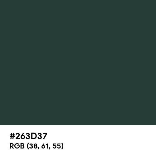 Outer Space (Crayola) (Hex code: 263D37) Thumbnail