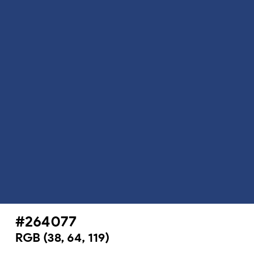 Dark Cornflower Blue (Hex code: 264077) Thumbnail