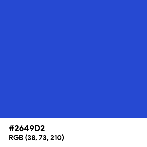 #2649D2 color name is New Car