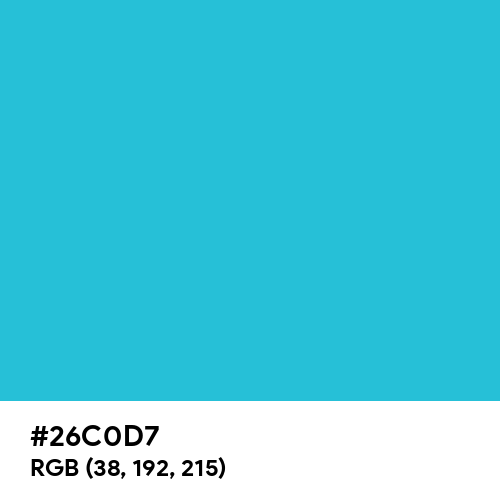 Battery Charged Blue (Hex code: 26C0D7) Thumbnail