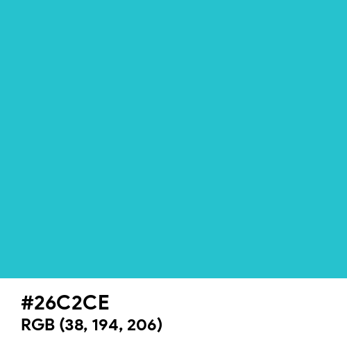 Maximum Blue Green (Hex code: 26C2CE) Thumbnail