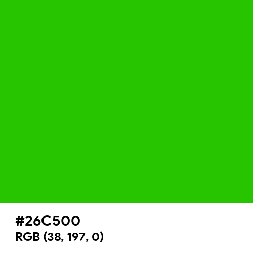 Yellow-Green (Color Wheel) (Hex code: 26C500) Thumbnail
