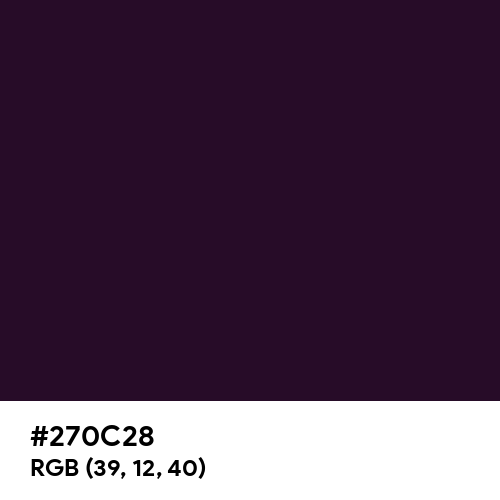 Dark Purple (Hex code: 270C28) Thumbnail