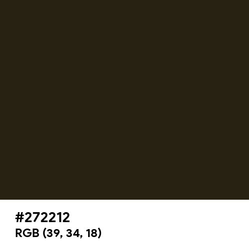 Black Chocolate (Hex code: 272212) Thumbnail