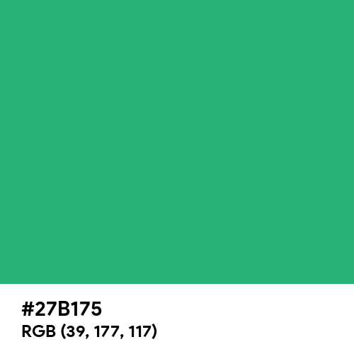 Green (Crayola) (Hex code: 27B175) Thumbnail