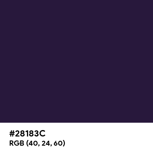 Dark Purple (Hex code: 28183C) Thumbnail