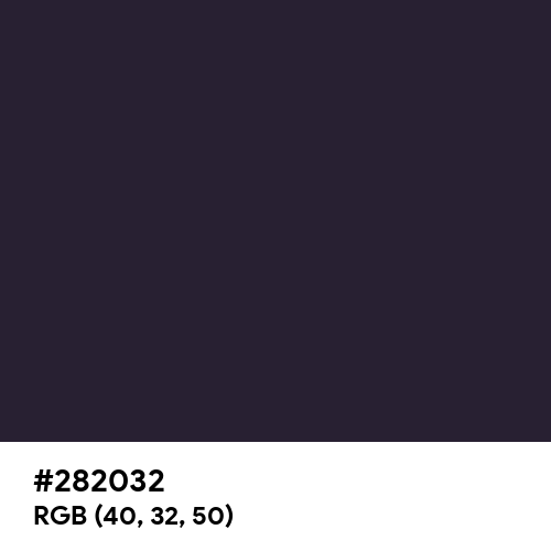 Dark Purple (Hex code: 282032) Thumbnail